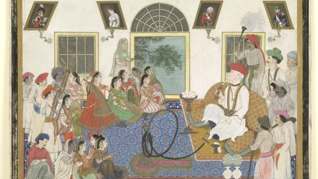 A watercolour of Sir David Ochterlony in Indian dress, smoking a hookah, by an anonymous Delhi artist, c. 1820. (Photo: Wikimedia Commons)