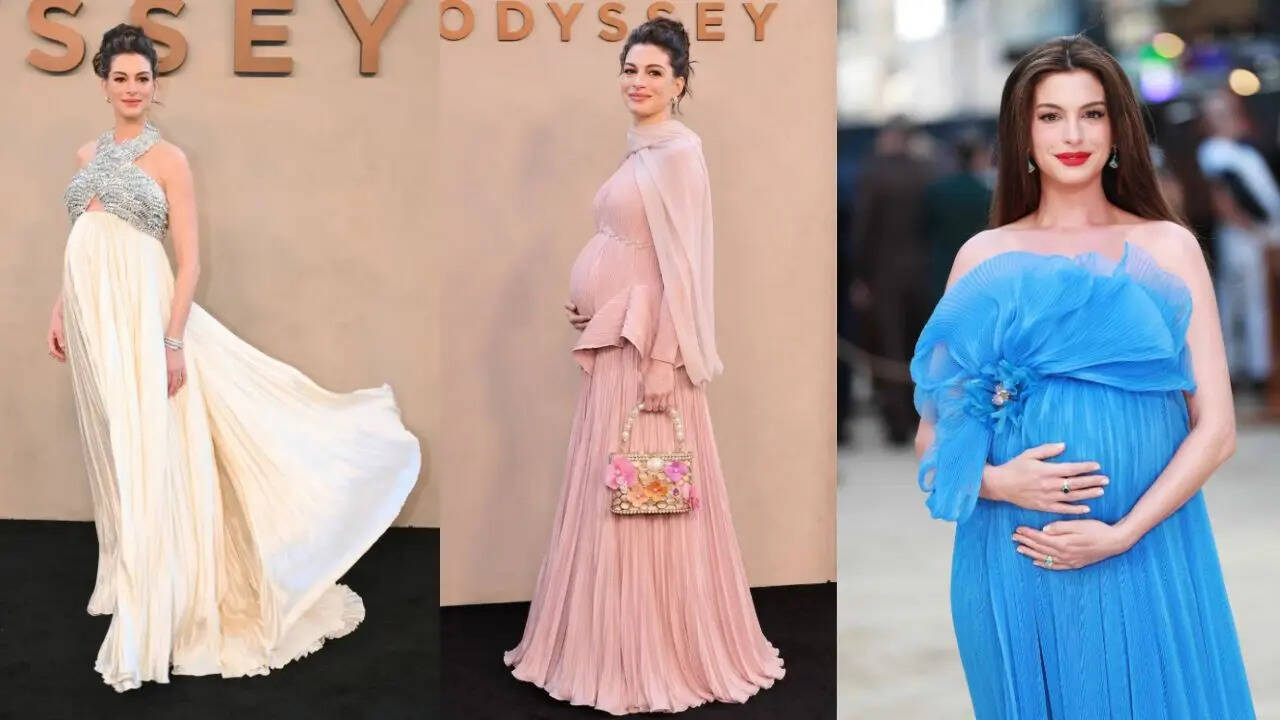 Anne Hathaway Pregnancy Fashion. (Image: Pinterest)