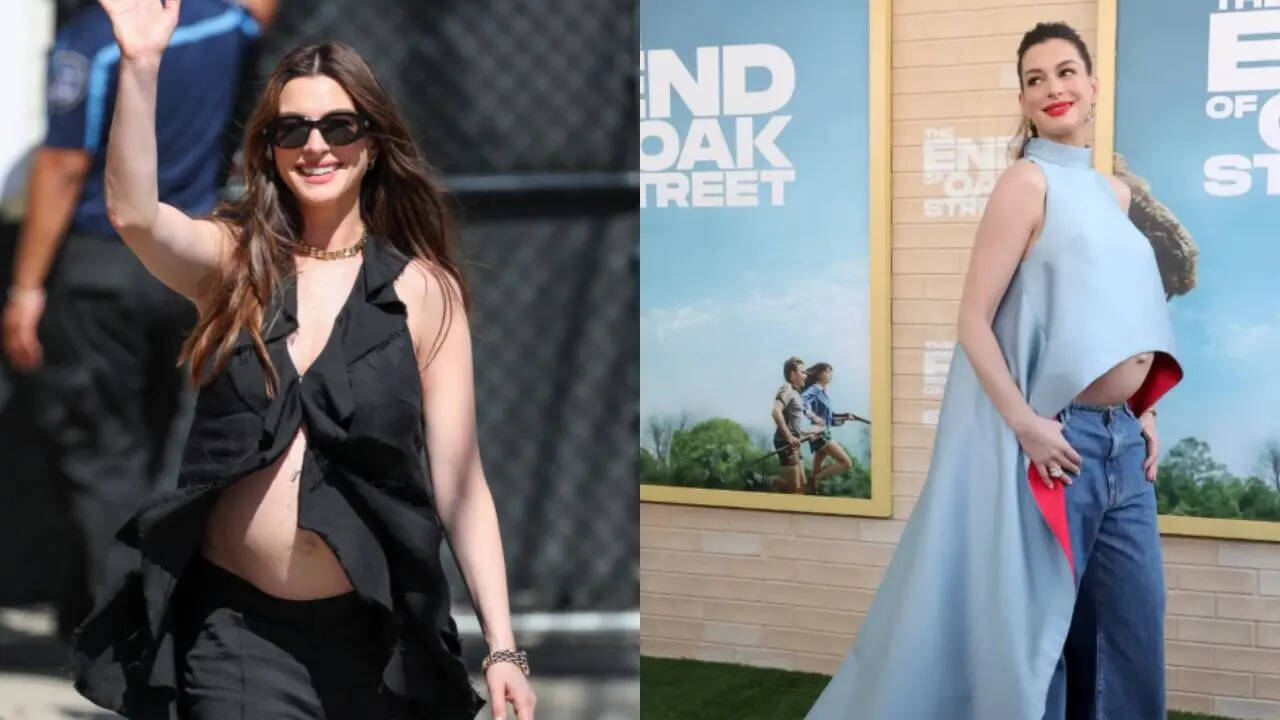 Anne Hathaway Pregnancy Fashion. (Image: Pinterest)