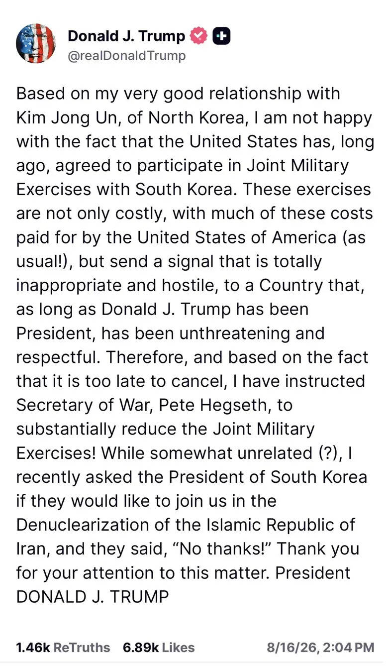 Trump Korea Post