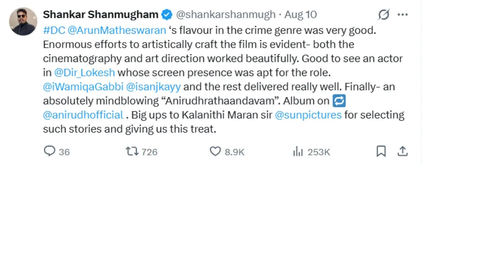 Shankar Reviews DC