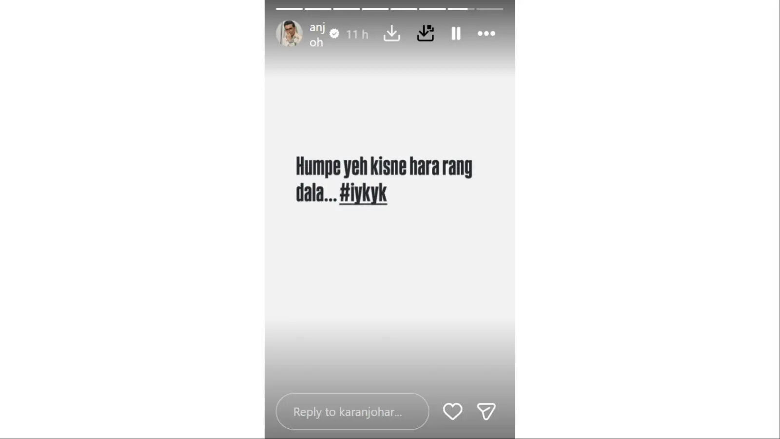 Karan Johar IG story