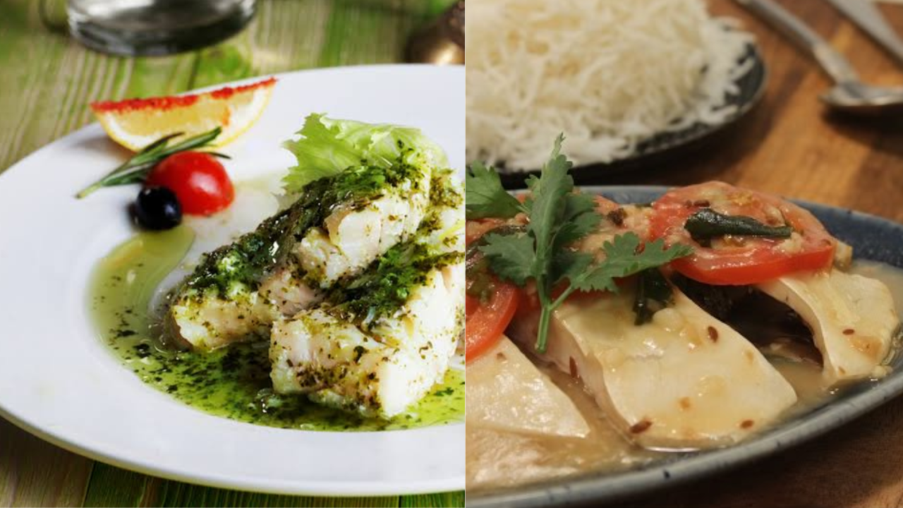 Fish-based delicacies of Parsi cuisine (Credit: Two Sleevers, YouTube/Sanjeev Kapoor Khazana)