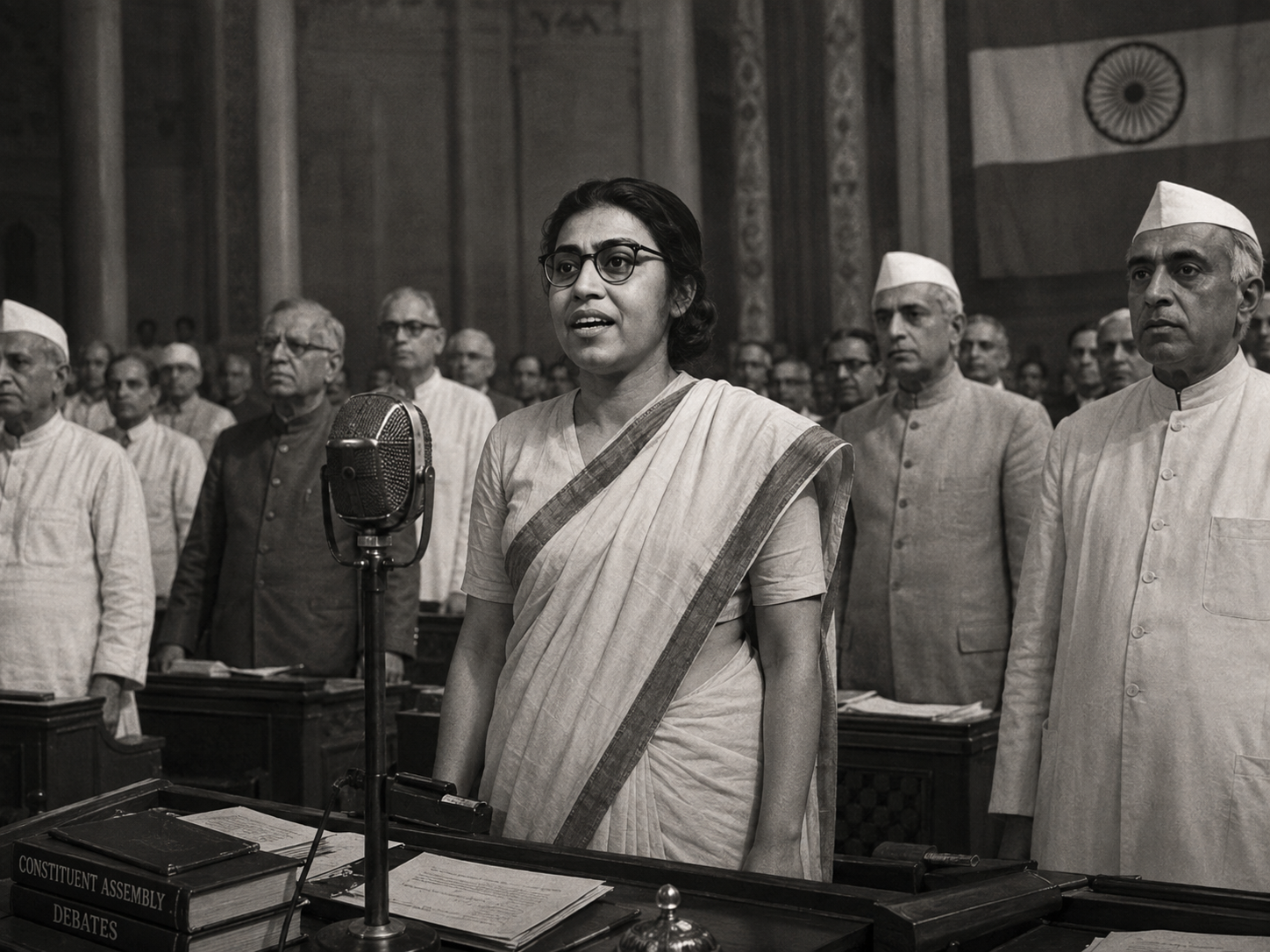 Sucheta Kripalani Sings Vande Mataram Before India's Constituent Assembly Members