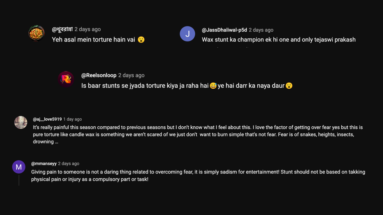 Fan's reaction to the Stunt's promo shared on Colors TV Youtube Chanel
