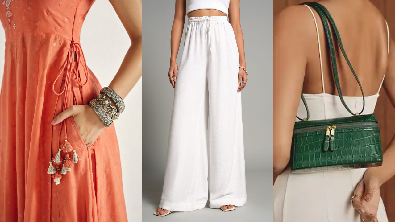 Colour block with the tricolour palette (Credit: Global Desi, AND, Myntra)