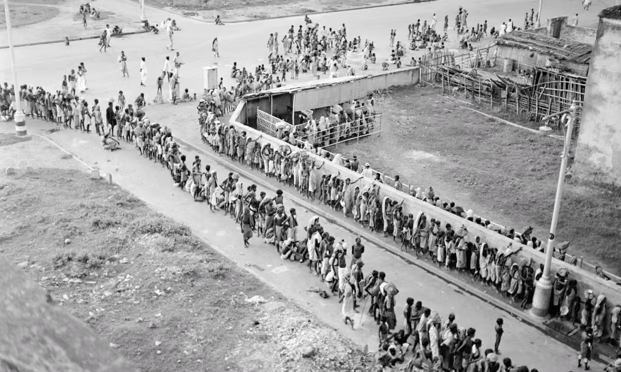 Indian Citizens Queue for Meals at a Community Soup Kitchen